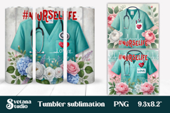 Nurse flower coaster | Medical tumbler PNG | Nurse clipart Product Image 6