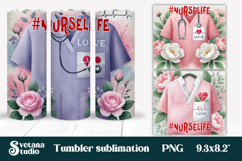 Nurse flower tumbler wrap | Medical tumbler PNG | Nurse life Product Image 1