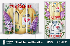 Nurse flower tumbler wrap | Medical tumbler PNG | Nurse life Product Image 1