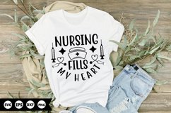 Nursing fills my heart - Nurse SVG Design Product Image 1
