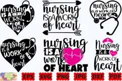 Nursing Is A Work Of Heart SVG | Nursing SVG |Nurse Life SVG Product Image 1