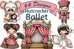 Nutcracker Ballet Clip Art, Miniature Christmas Set PNG Product Image 9