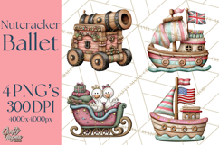 Nutcracker Ballet Clip Art, Miniature Christmas PNG Product Image 1