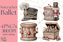 Nutcracker Ballet Clip Art, Miniature Christmas PNG Product Image 1
