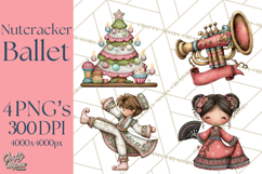 Nutcracker Ballet Clip Art, Miniature Christmas PNG Product Image 1