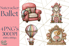 Nutcracker Ballet Clip Art, Miniature Christmas PNG Product Image 1