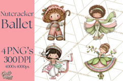 Nutcracker Ballet Clip Art, Miniature Christmas PNG Product Image 1
