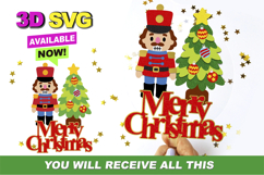 Christmas Nutcracker Cake Topper 3D SVG Product Image 1