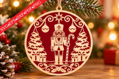 Nutcracker Wooden Christmas Ornament SVG Product Image 1