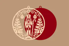 Nutcracker Wooden Christmas Ornament SVG Product Image 2