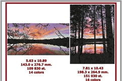Machine embroidery photostitch sunset reflection nature set Product Image 2