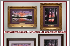 Machine embroidery photostitch sunset reflection nature set Product Image 3
