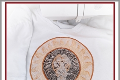 Lion &amp; Sun Embroidery Design Watercolor PhotoStitch 8x8 Hoop Product Image 2