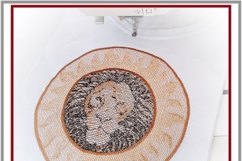 Lion &amp; Sun Embroidery Design Watercolor PhotoStitch 8x8 Hoop Product Image 5
