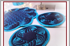 In The Hoop Quilted Coaster &amp; Placemat Embroidery Design Product Image 2