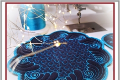 In The Hoop Quilted Coaster &amp; Placemat Embroidery Design Product Image 3