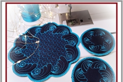 In The Hoop Quilted Coaster &amp; Placemat Embroidery Design Product Image 4