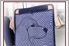 ITH Embroidery Design Bag quilting Dog Lightning fastener Product Image 4