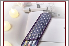 ITH Quilted Pen Case Snowy Christmas Embroidery Design Product Image 2