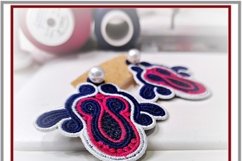 In The Hoop embroidery design FSL quirky earrings pendant Product Image 5