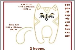 Toy in the hoop Cat. 2 hoops. Machine embroidery design. Product Image 3