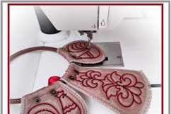 ITH Folk set of necklace earrings with floral quilting FSL Product Image 7