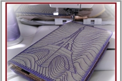 In The Hoop Cover for Book Notebook with quilt Eiffel Tower Product Image 4