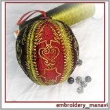 In the hoop Holiday decor ball 1 machine embroidery design. Product Image 4