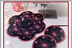 ITH Quilted Mug Rug &amp; Placemat Floral Embroidery Set Product Image 3