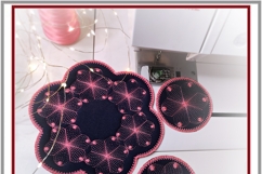 ITH Quilted Mug Rug &amp; Placemat Floral Embroidery Set Product Image 5