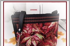ITH Foldable Bag Autumn Leaves Quilting &amp; Photostitch Design Product Image 5