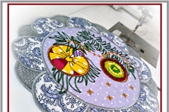 Christmas Napkin FSL Applique In-the-Hoop Embroidery Design Product Image 6