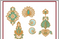 In the hoop Cutwork oriental style flowers set of 6 elements Product Image 12