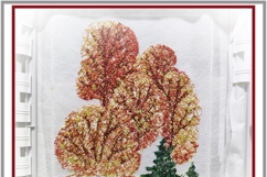 Watercolor Autumn Pocket Embroidery Design Foldable Tote Bag Product Image 2