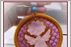 Angel Christmas Pendant In the Hoop 4x4 Machine Embroidery Product Image 5