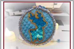 Snow Reindeer Ornament In the Hoop Embroidery for 4x4 Hoop Product Image 2