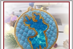 Snow Reindeer Ornament In the Hoop Embroidery for 4x4 Hoop Product Image 4