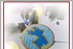 Snow Reindeer Ornament In the Hoop Embroidery for 4x4 Hoop Product Image 5