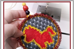 Christmas Horse ITH Pendant Embroidery Design Snow &amp; Beads Product Image 6