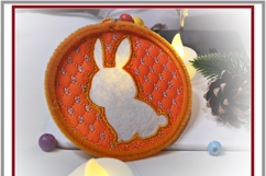 ITH Bunny Ornament Christmas Embroidery Design for 4x4 hoop Product Image 2