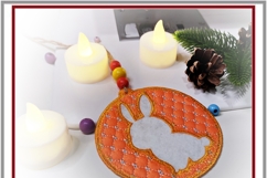 ITH Bunny Ornament Christmas Embroidery Design for 4x4 hoop Product Image 3
