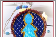 Snow Maiden ITH Ornament Christmas Machine Embroidery Design Product Image 3