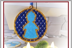 Snow Maiden ITH Ornament Christmas Machine Embroidery Design Product Image 6