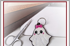 Smiley Ghost Halloween In The Hoop Embroidery Design Charm Product Image 2