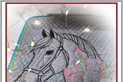 Horse Head in Flowers ITH Quilted Placemat or panels Design Product Image 5