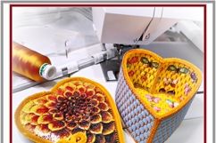 ITH heart box photostitch dahlia lid quilted embroidery Product Image 6