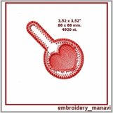 In the hoop Embroidery Keychain with heart. Gift to remember Product Image 2