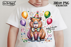 New Years Eve Capybara PNG Cute Boy Girl Holiday Animal DTF