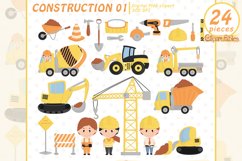 UNDER CONSTRUCTION clipart, Cute truck art- INSTANT download Product Image 1
