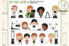 FITNESS clipart, Gym clip art set, Workout design, Yoga Product Image 1